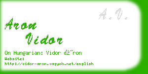 aron vidor business card